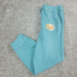 Mr Eat Well Appreciate Mens 2XL Green Jogger Sweatpants Elastic Waist Drawstring